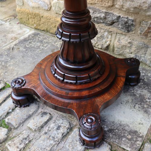 WILLIAM IV ENGLISH ROSEWOOD PEDESTAL FOLD OVER CARD TABLE - ADDITIONAL PHOTO 7