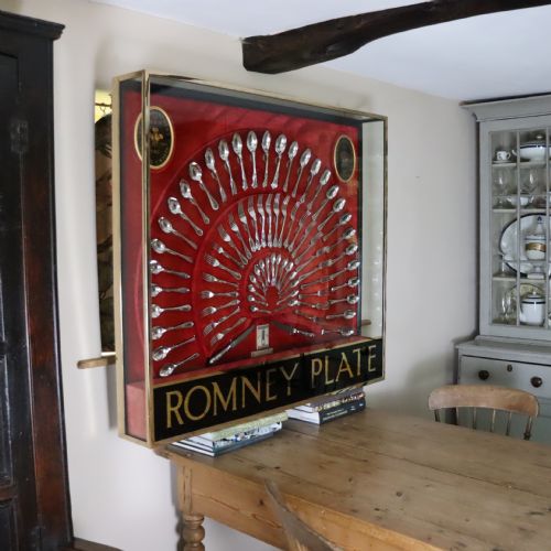 a remarkable bronze framed and glazed display of silver plate flat wear by sheffield makers roberts belk ltd circa 1920 - CATEGORY: ANTIQUE SILVER - DATED 1920