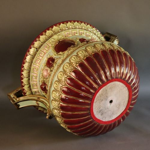 A LARGE OUTSTANDING 19TH CENTURY MAJOLICA JARDINIERE ON STAND - ADDITIONAL PHOTO 5