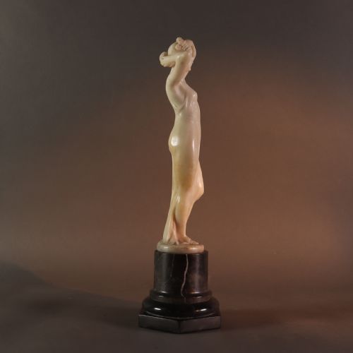 CARVED ALABASTER NUDE FIGURE BY FRITZ KOCHENDORFER CIRCA 1900 - ADDITIONAL PHOTO 7
