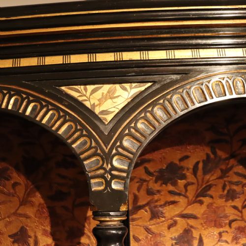 AESTHETIC MOVEMENT EBONISED MAHOGANY AND GILT HIGHLIGHTED CABINET - ADDITIONAL PHOTO 7