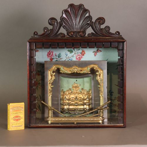 RARE AND DELIGHTFUL VICTORIAN MINIATURE SALESMANS BRASS IRON FIRE PLACE - ADDITIONAL PHOTO 3