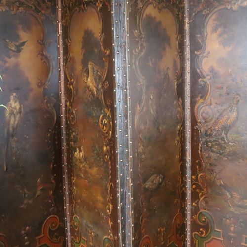19TH CENTURY FOURFOLD PAINTED SCREEN - ADDITIONAL PHOTO 1