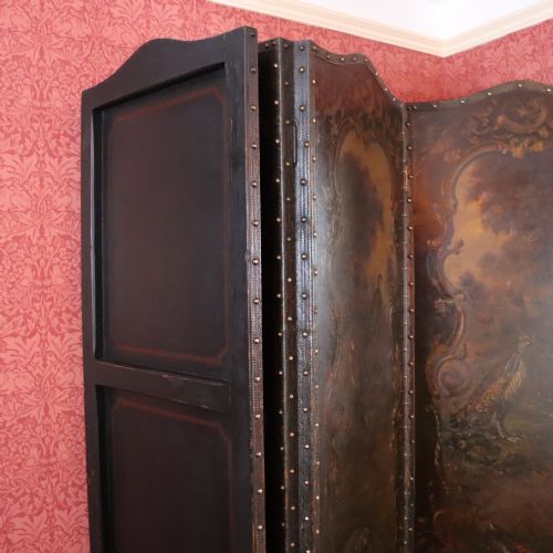 19TH CENTURY FOURFOLD PAINTED SCREEN - ADDITIONAL PHOTO 4