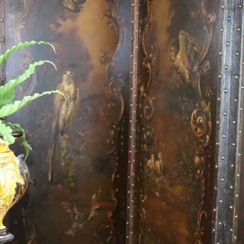 19TH CENTURY FOURFOLD PAINTED SCREEN - ADDITIONAL PHOTO 5