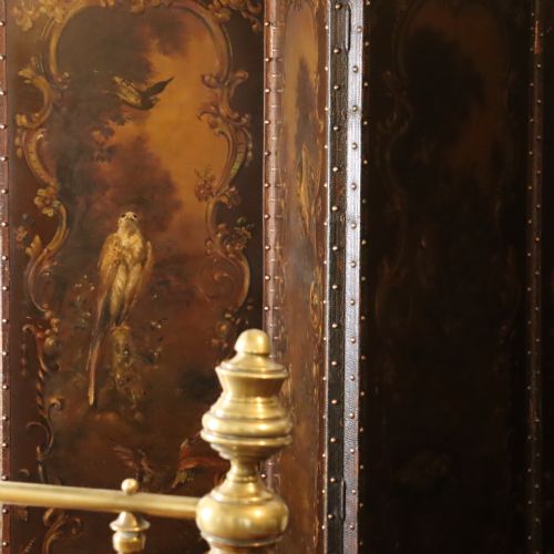 19TH CENTURY FOURFOLD PAINTED SCREEN - ADDITIONAL PHOTO 13
