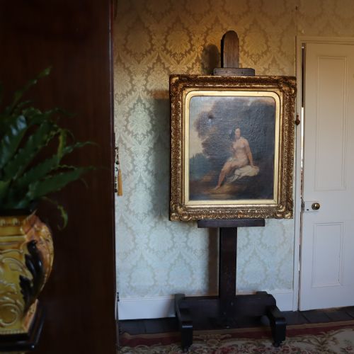 19TH CENTURY OAK DOUBLE SIDED GALLERY EASEL - ADDITIONAL PHOTO 1
