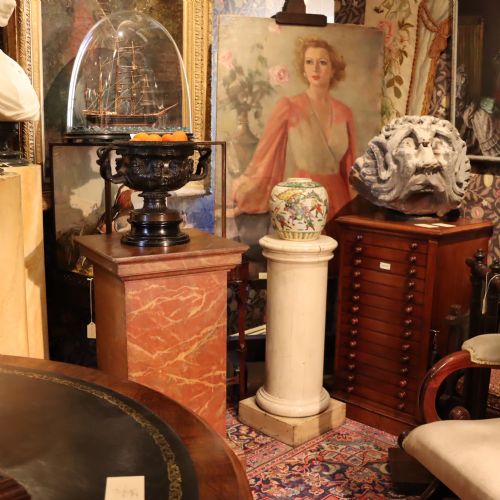 19TH CENTURY FAUX MARBLE PEDESTAL - ADDITIONAL PHOTO 1