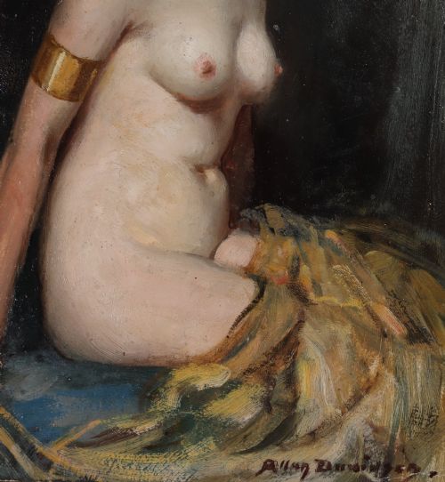 OIL ON BOARD SEATED NUDE BY ALLAN DOUGLAS DAVIDSON BRITISH 18731932 - ADDITIONAL PHOTO 2