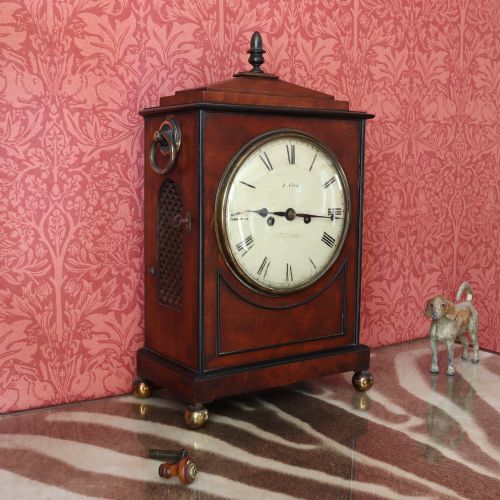 A GEORGE IV MAHOGANY AND EBONY BRACKET CLOCK BY L VICK OF STROUD - ADDITIONAL PHOTO 1