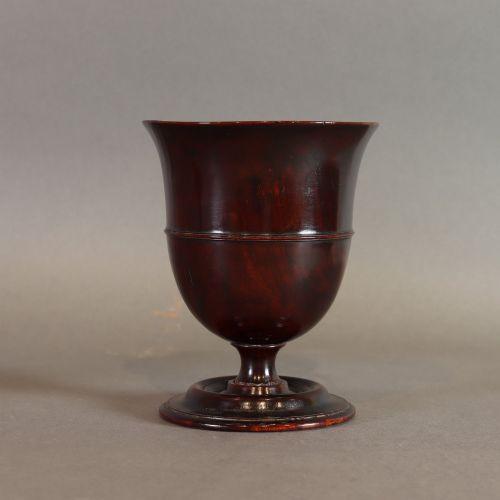 TREEN A GEORGE III LIGNUM VITAE PEDESTAL GOBLET
