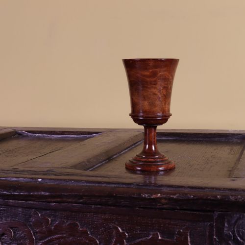 TREEN A GEORGE III PEDESTAL GOBLET - ADDITIONAL PHOTO 1