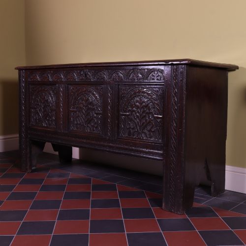 MID 17TH CENTURY OAK PANELLED COFFER - ADDITIONAL PHOTO 1