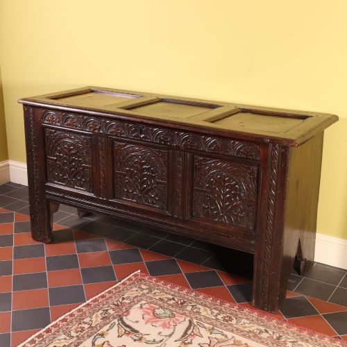 MID 17TH CENTURY OAK PANELLED COFFER - ADDITIONAL PHOTO 2