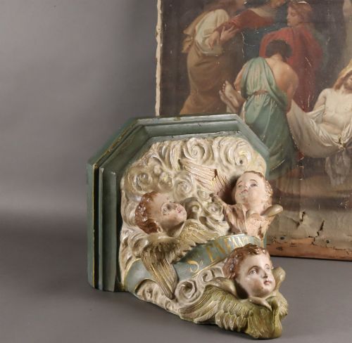 LARGE 19TH CENTURY FRENCH PLASTER CORBEL OR WALL BRACKET - ADDITIONAL PHOTO 1