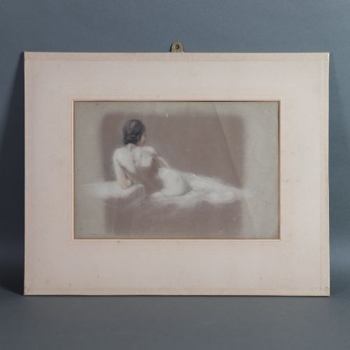 Mixed Media Study of a Recumbent Nude Lady - William Etty (1787-1849)