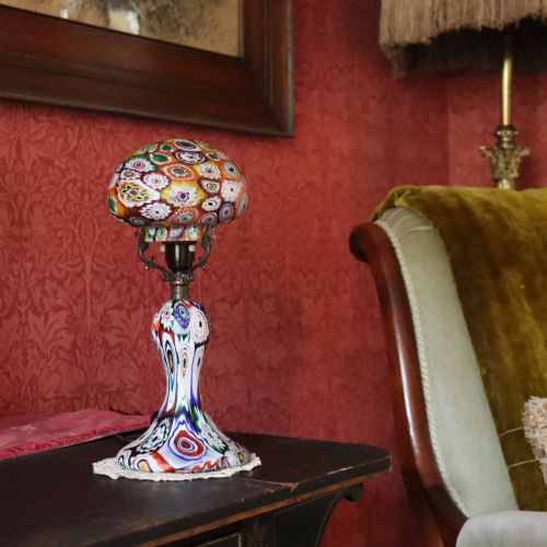 Murano Millefiori Glass Lamp Attributed to Fratelli Toso, Italian, Circa 1930