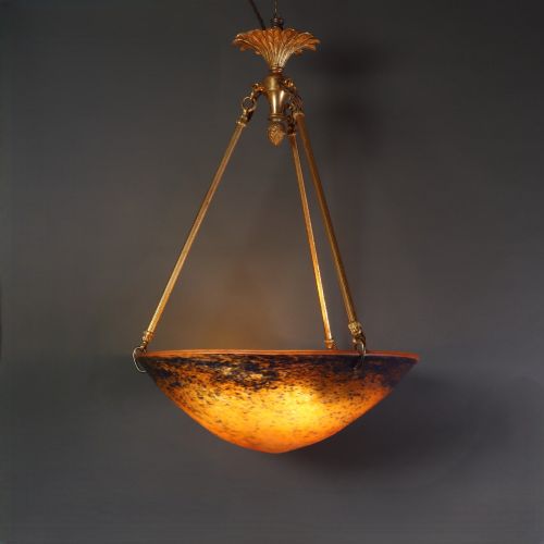 A Charles Schneider Art Deco Glass Plafonnier or Ceiling Light.  Circa 1925.