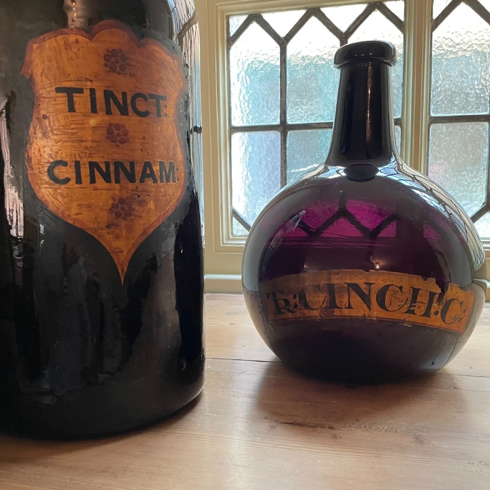 Rare 19th Century Amethyst Glass Pharmacist's Bottle with Chemist's Bottle View IV