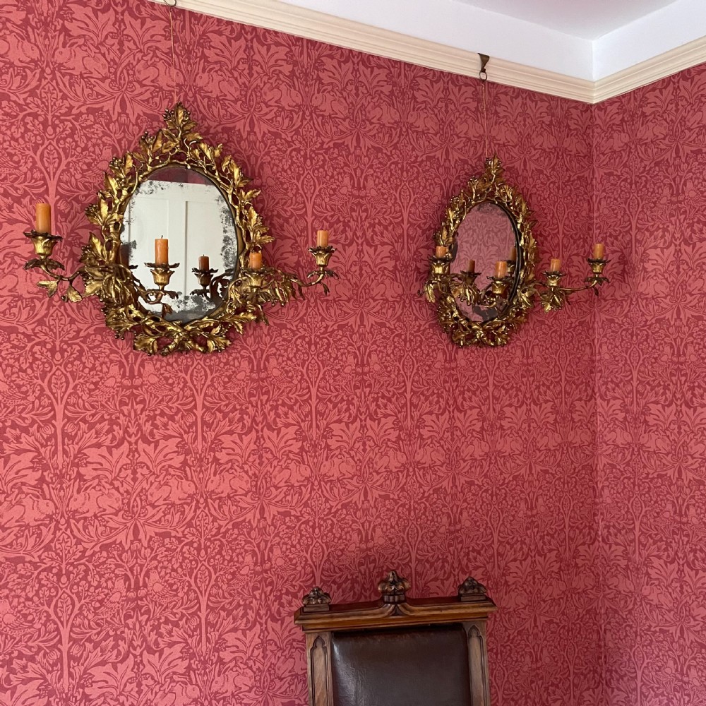 A Good Pair of 19th Century Gilt Brass Girandoles