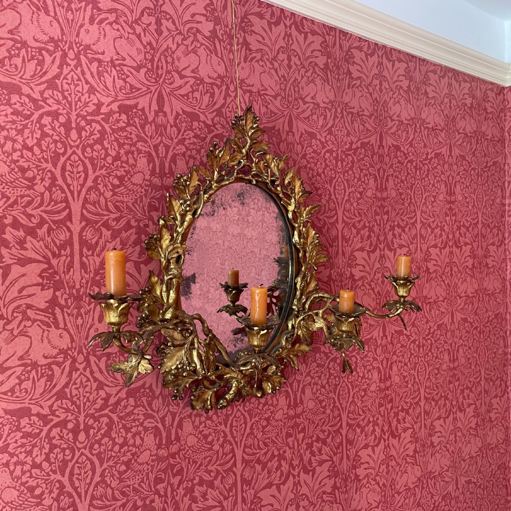 A Good Pair of 19th Century Gilt Brass Girandoles View II