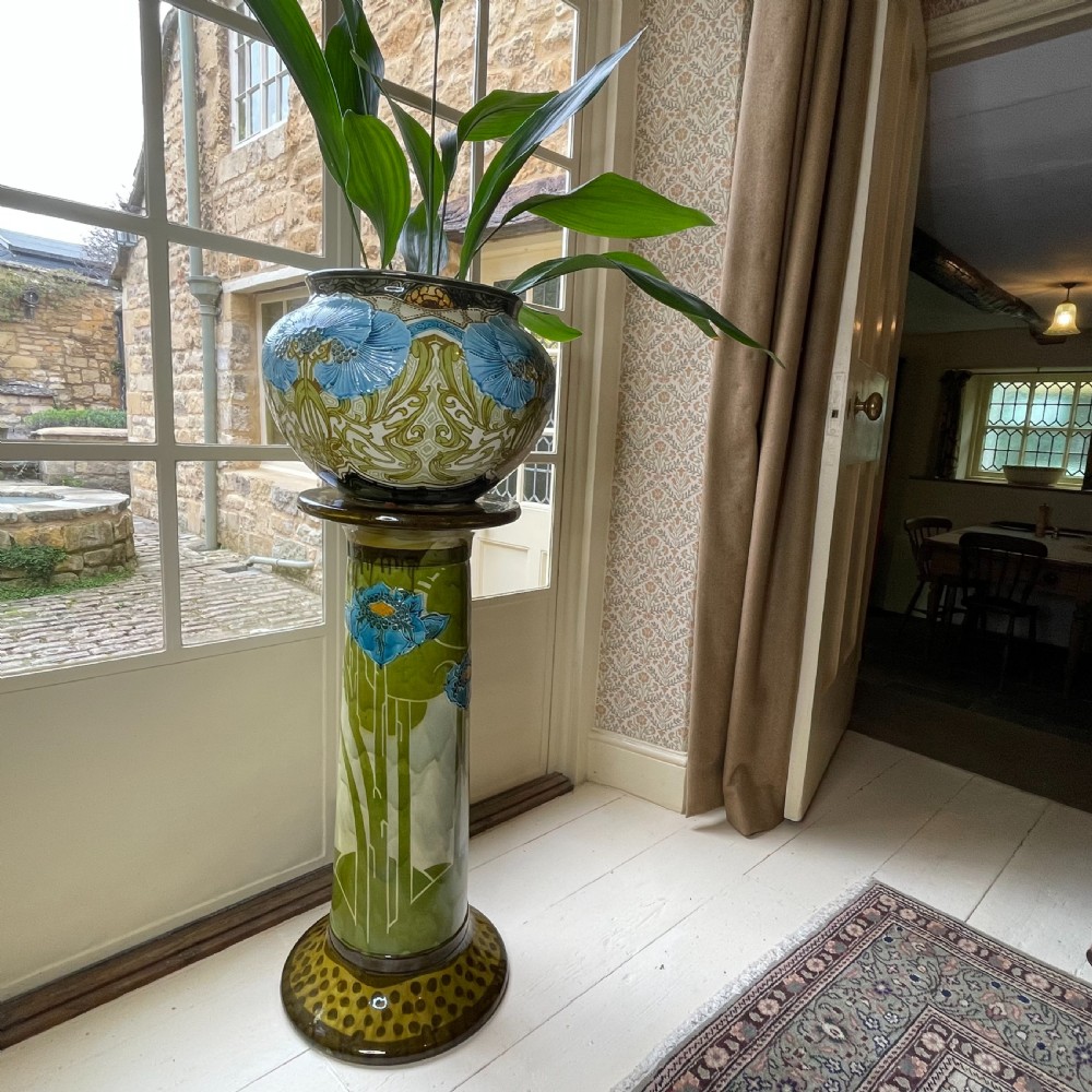 A Mintons Secessionist Jardiniere and Stand early 20th Century