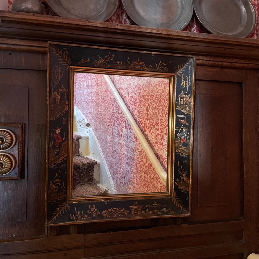 Late 18th Century Black Chinoiserie Mirror