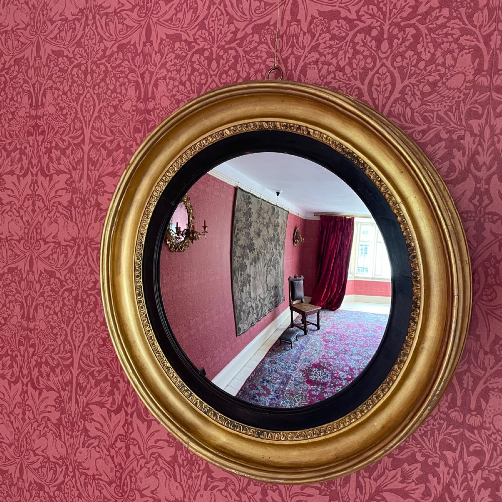 Early 19th Century Giltwood Convex Mirror