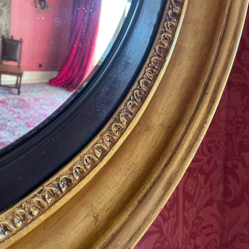 Early 19th Century Giltwood Convex Mirror View III
