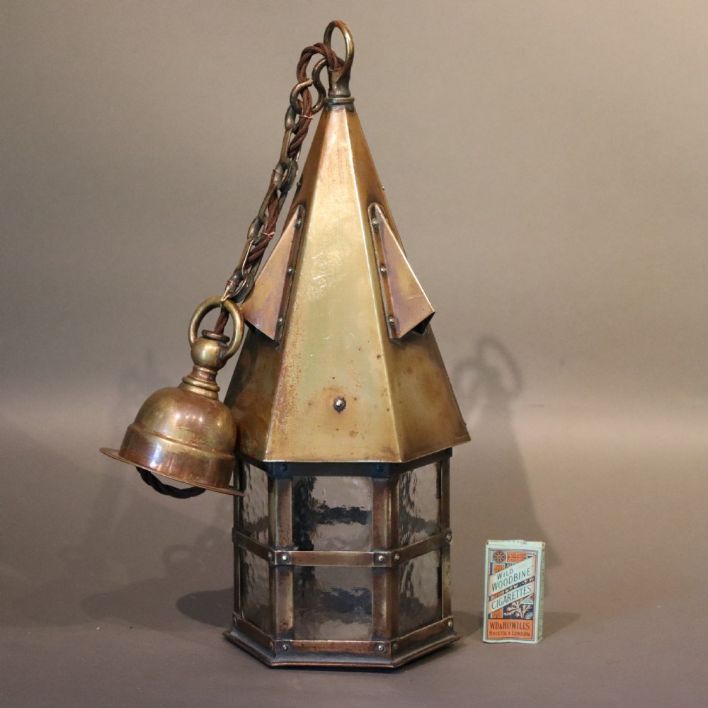Arts and Crafts Brass Lantern