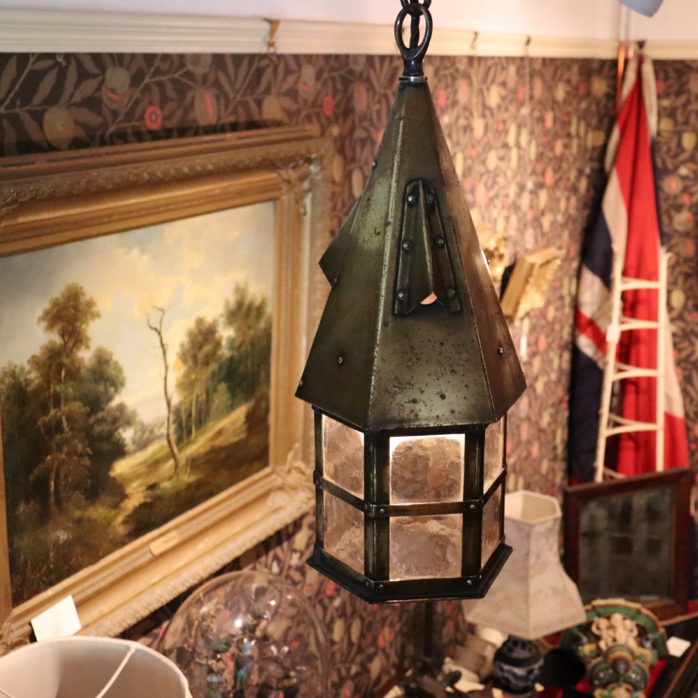 Arts and Crafts Brass Lantern View II