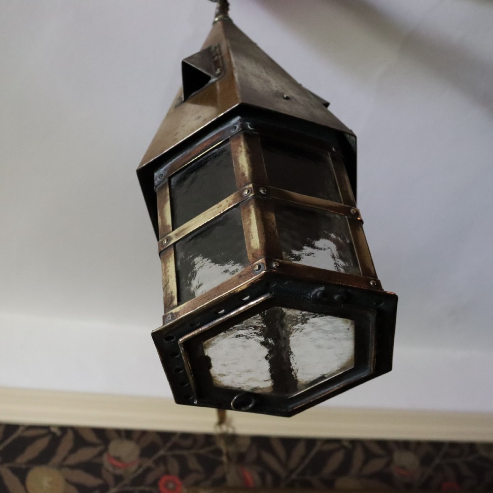 Arts and Crafts Brass Lantern View IV