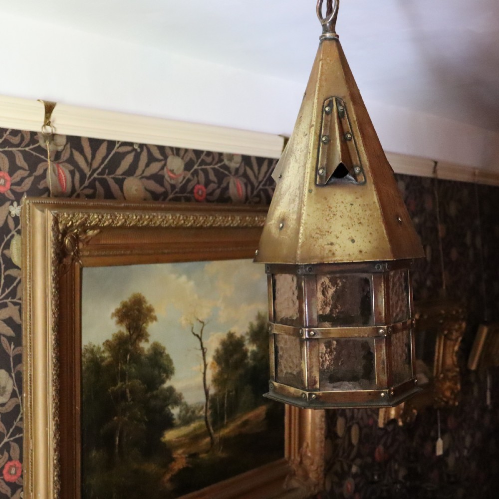 Arts and Crafts Brass Lantern View VI