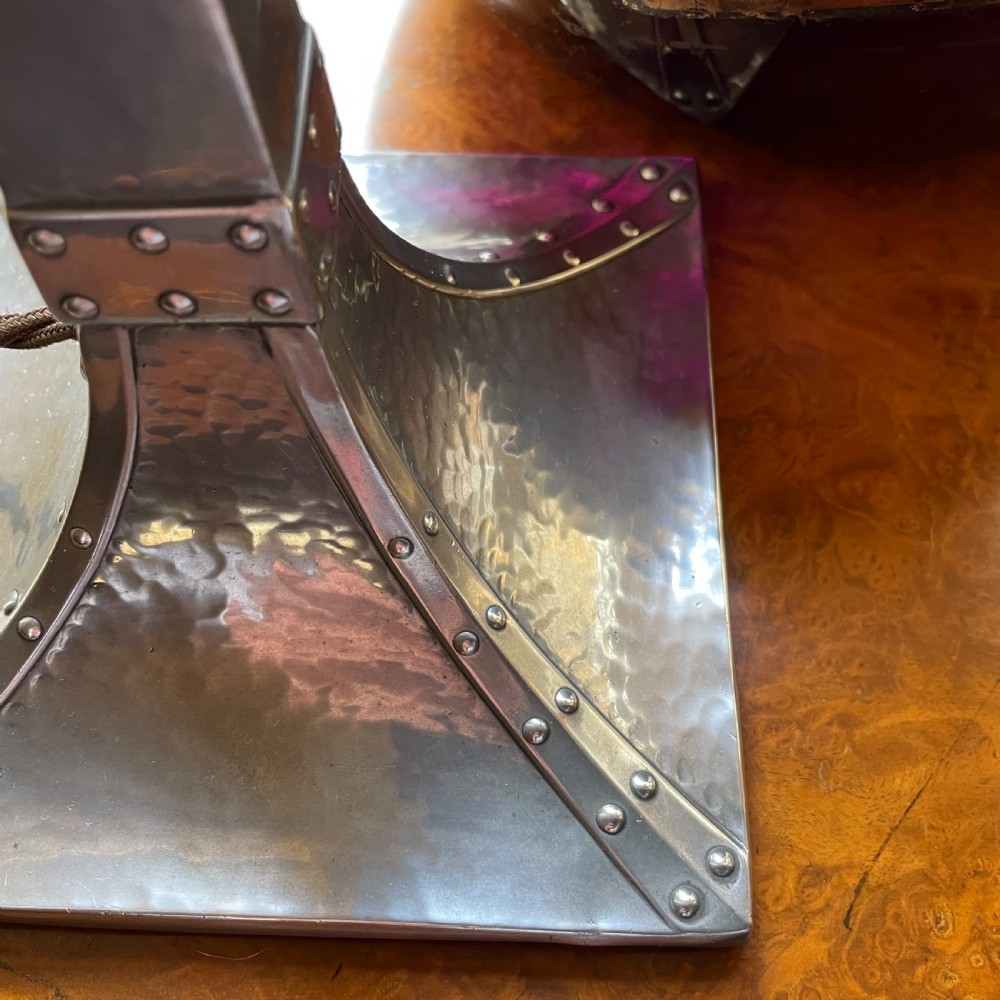Arts & Crafts Beaten Pewter Candlestick Lamp View II