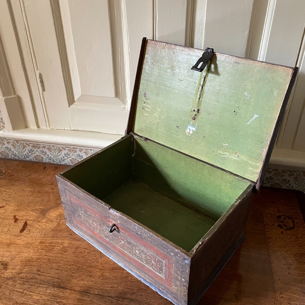 Early to Mid 19th Century Painted Tabletop Casket View II