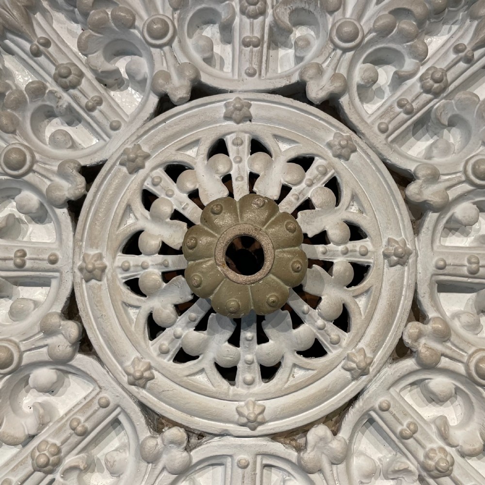 Late Victorian Painted Plaster Ceiling Rose View IV