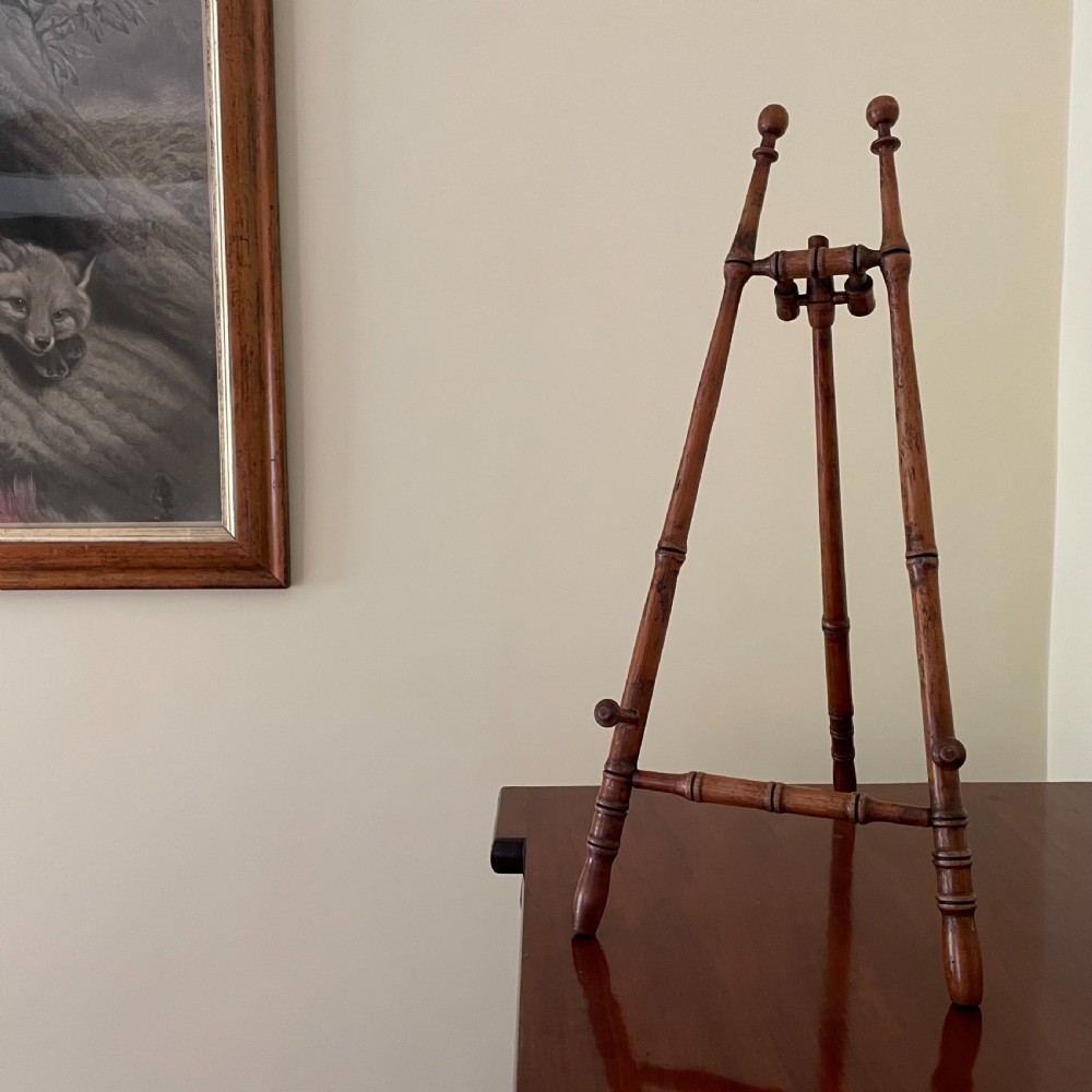 Wood Faux Bamboo Miniature Easel, Circa 1875