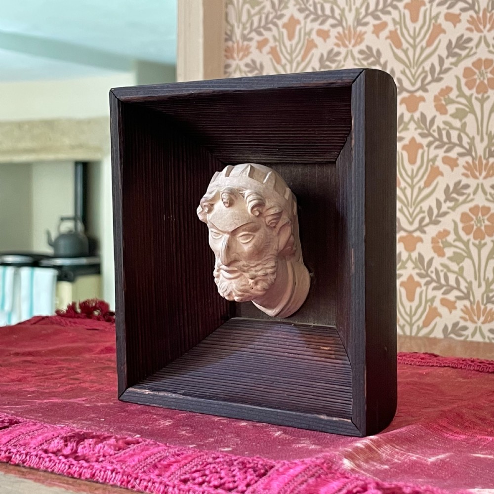 Polish three dimensional picture frame surrounding a miniature plaster bust