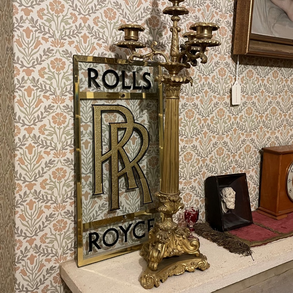 A Glass Rolls Royce Advertisement Sign Wall Plaque View III