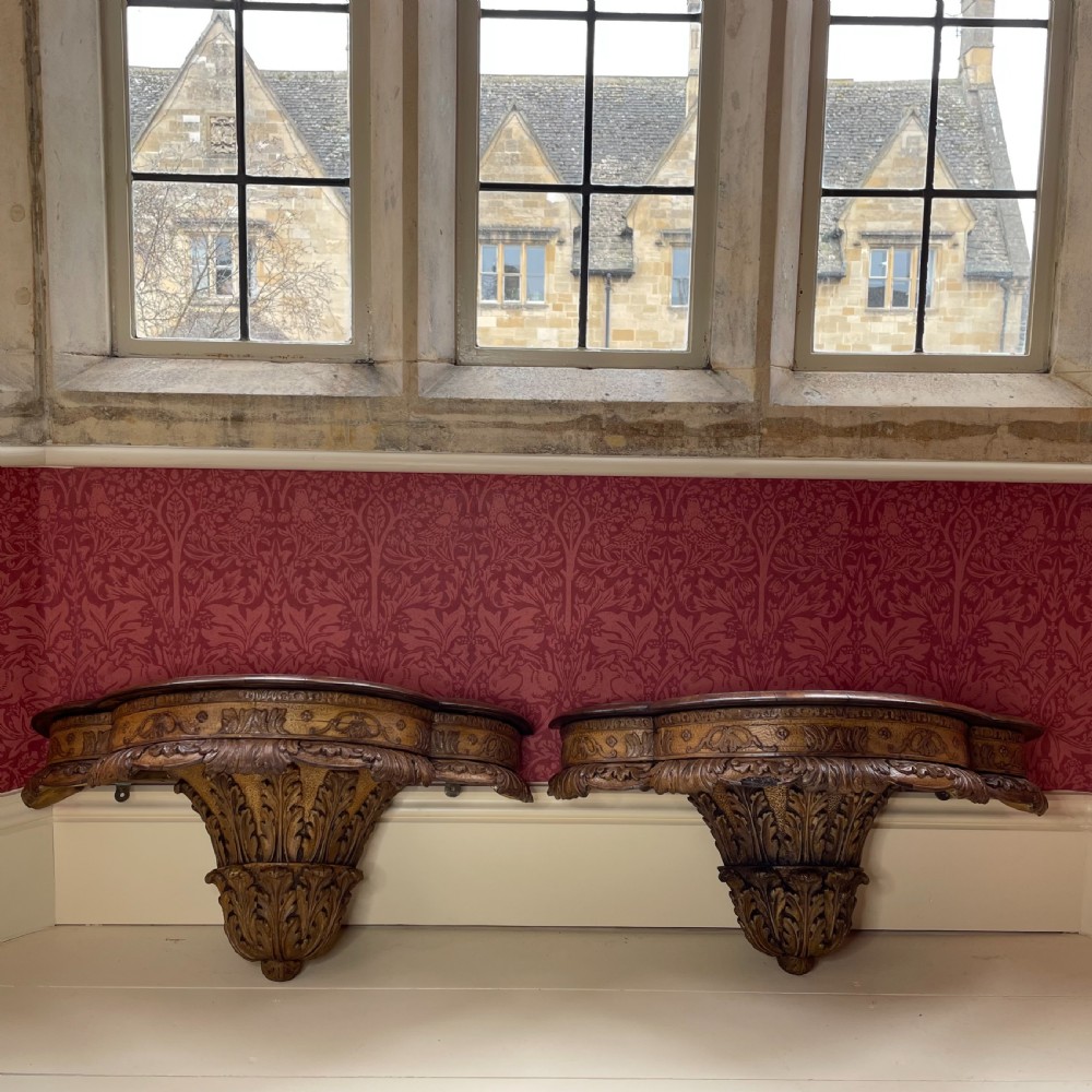 A Pair of Large Carved Wall Brackets. 