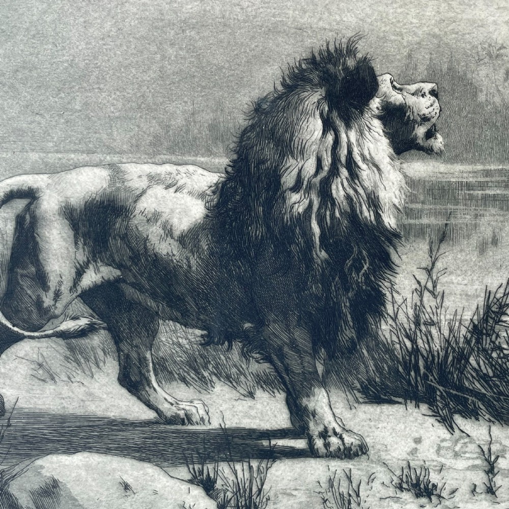 Print by Herbert Thomas Dicksee (British 1862-1942) The Challenge  View II