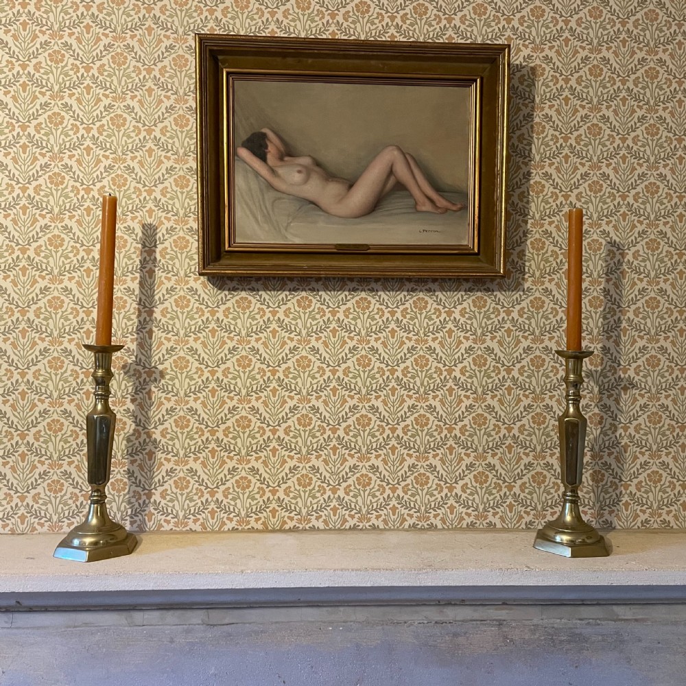 Pair of Antique Brass Candlesticks  View II