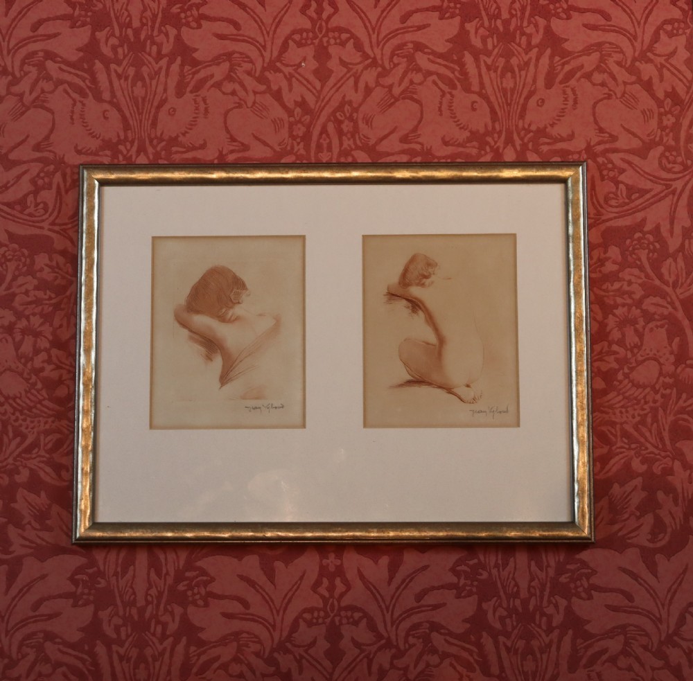 Pair of Nude Etchings by Jean Auguste Vyboud View IV