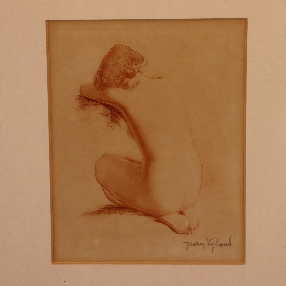 Pair of Nude Etchings by Jean Auguste Vyboud View VI