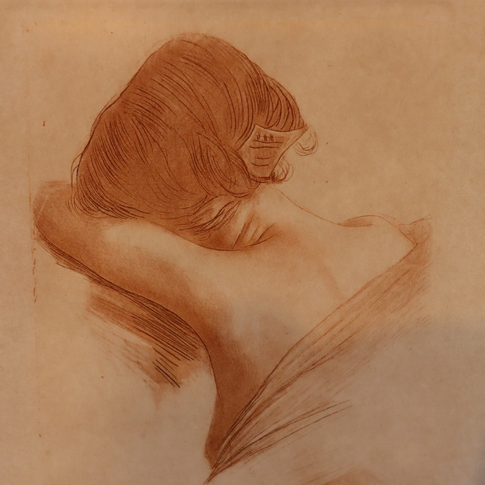 Pair of Nude Etchings by Jean Auguste Vyboud View VIII