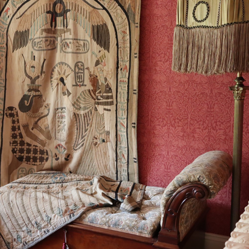 Large Victorian Egyptian Revival Cotton hand stitched Appliqué Wall hanging View VII
