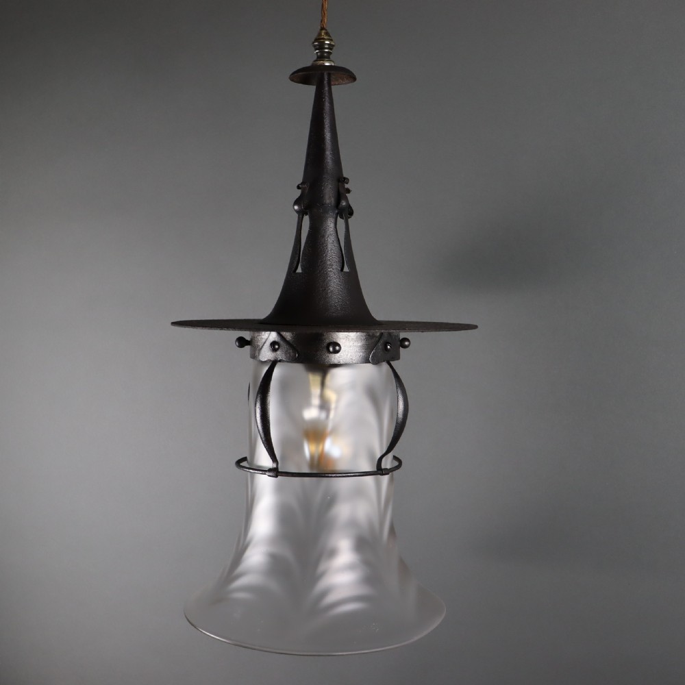 Arts & Crafts lantern complete with its original shade