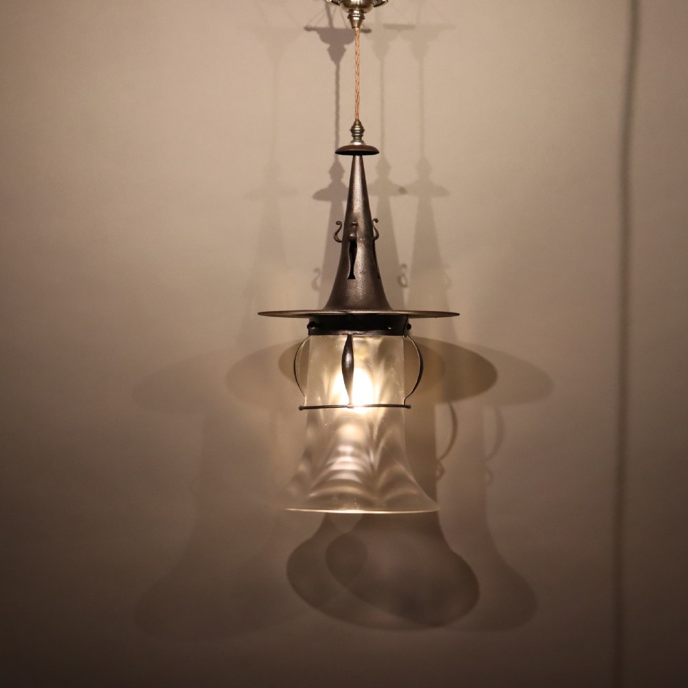 Arts & Crafts lantern complete with its original shade View V