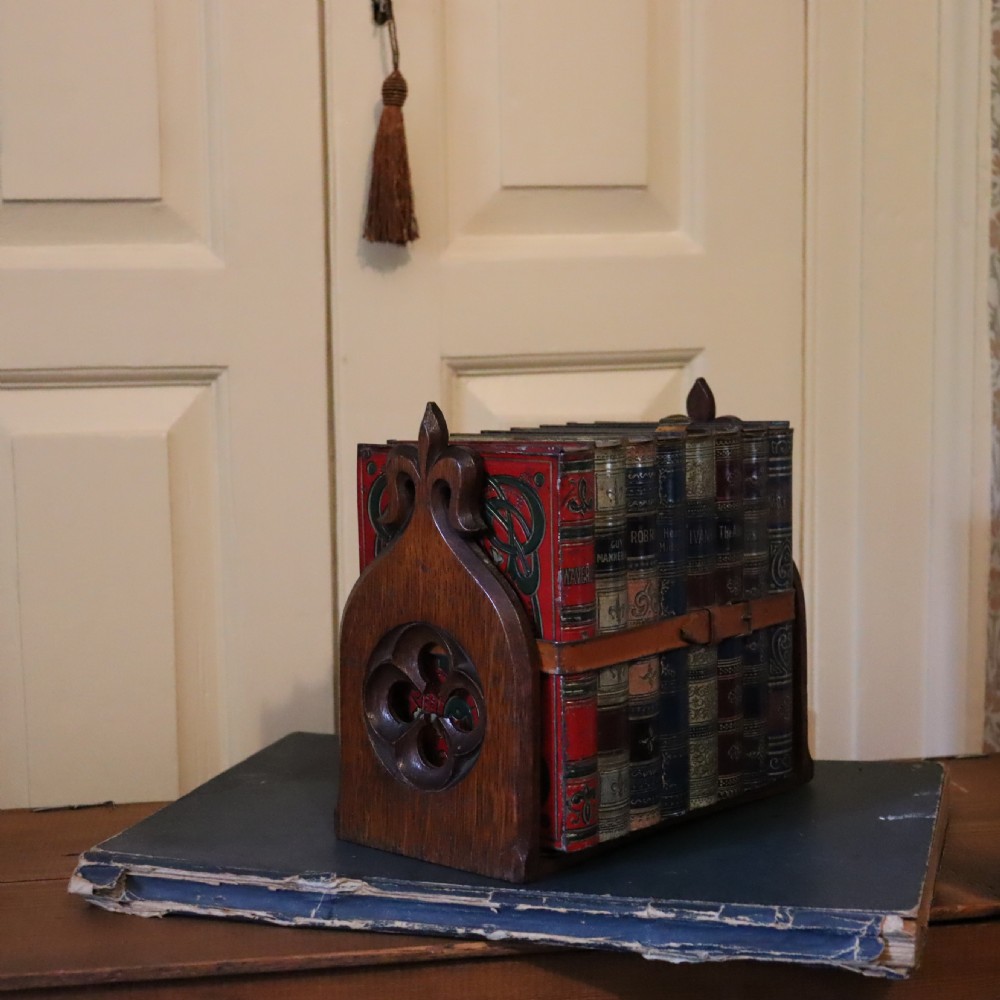 Pair of Late Victorian Gothic Revival Oak book-ends View III