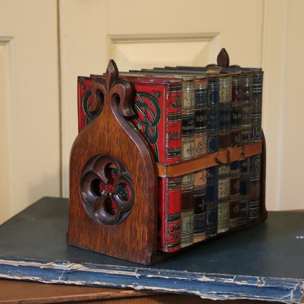 Pair of Late Victorian Gothic Revival Oak book-ends View IV